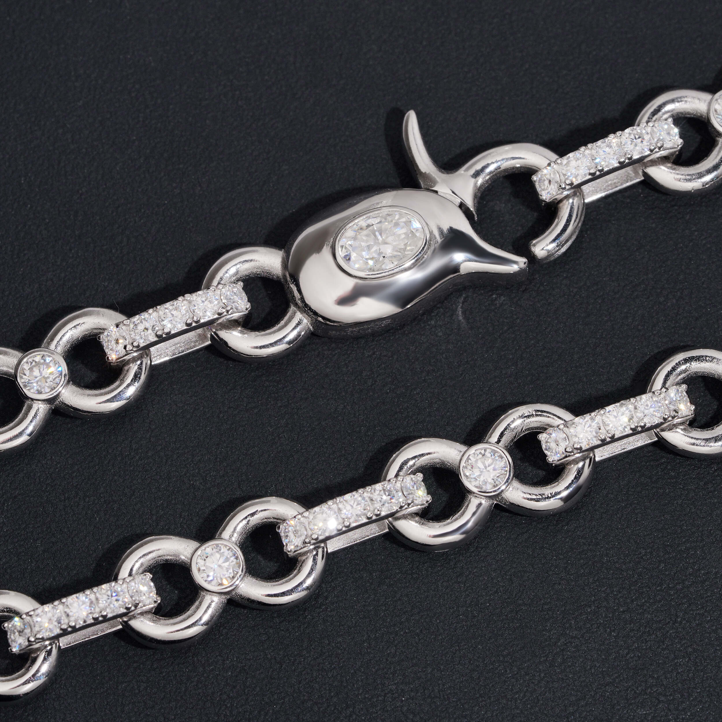 Sterling Silver 925 Men Iced Out Jewelry 13MM Infinity Chain Necklace