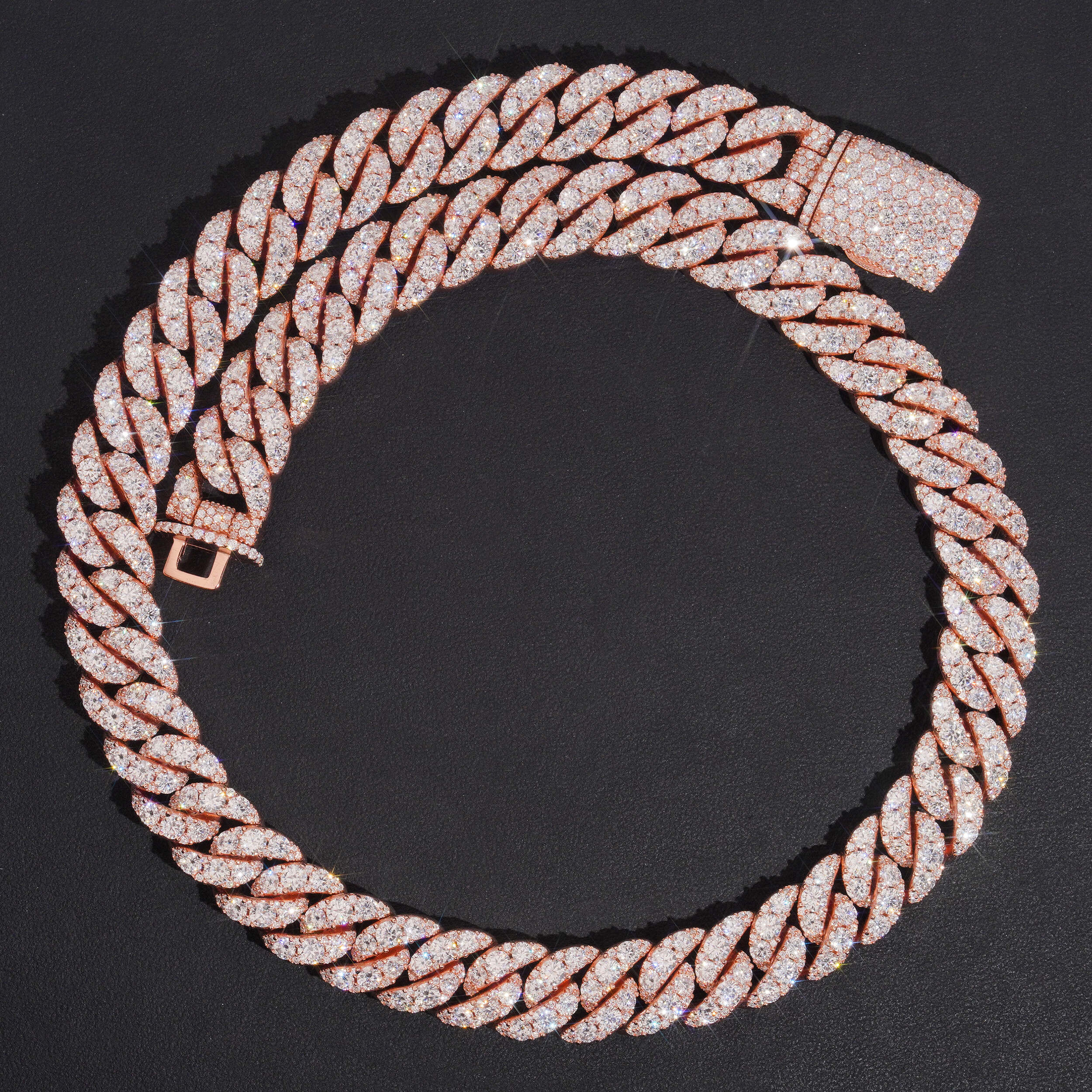 15MM Big Carat Cuban Chain Link Moissanite Diamond Necklace