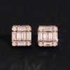14K Rose Gold VVS1 Lab Grown Diamond Stud Earrings 10MM Width