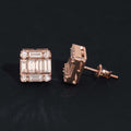 14K Rose Gold VVS1 Lab Grown Diamond Stud Earrings 10MM Width