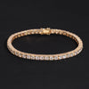 10K Yellow Gold Side Iced VVS Moissanite Diamond 4MM Tennis Bracelet