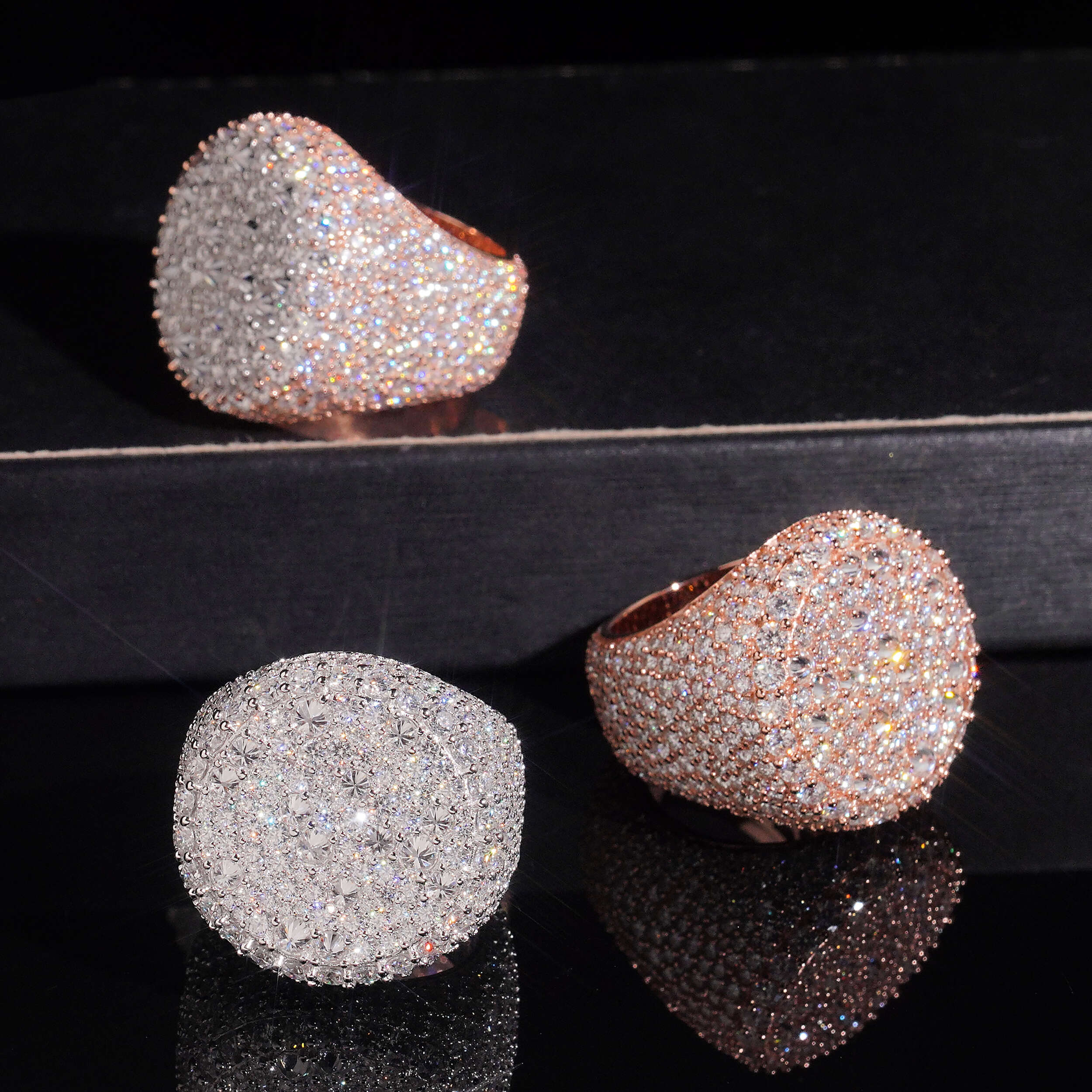 VVS Moissanite Diamond Mosaic Upside Down Setting