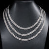 6MM Sterling Silver Lab Grown Diamond Cuban Chain Necklace