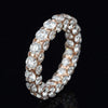 10K Rose Gold VVS 1 Lab Grown Diamond 360 Fully Iced Eternity Ring Band For Men