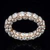 10K Rose Gold VVS 1 Lab Grown Diamond 360 Fully Iced Eternity Ring Band For Men