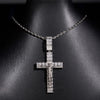 925 Sterling Silver Moissanite Jesus Baguette Cross Pendant Charm Fit For 10MM Cuban Chain