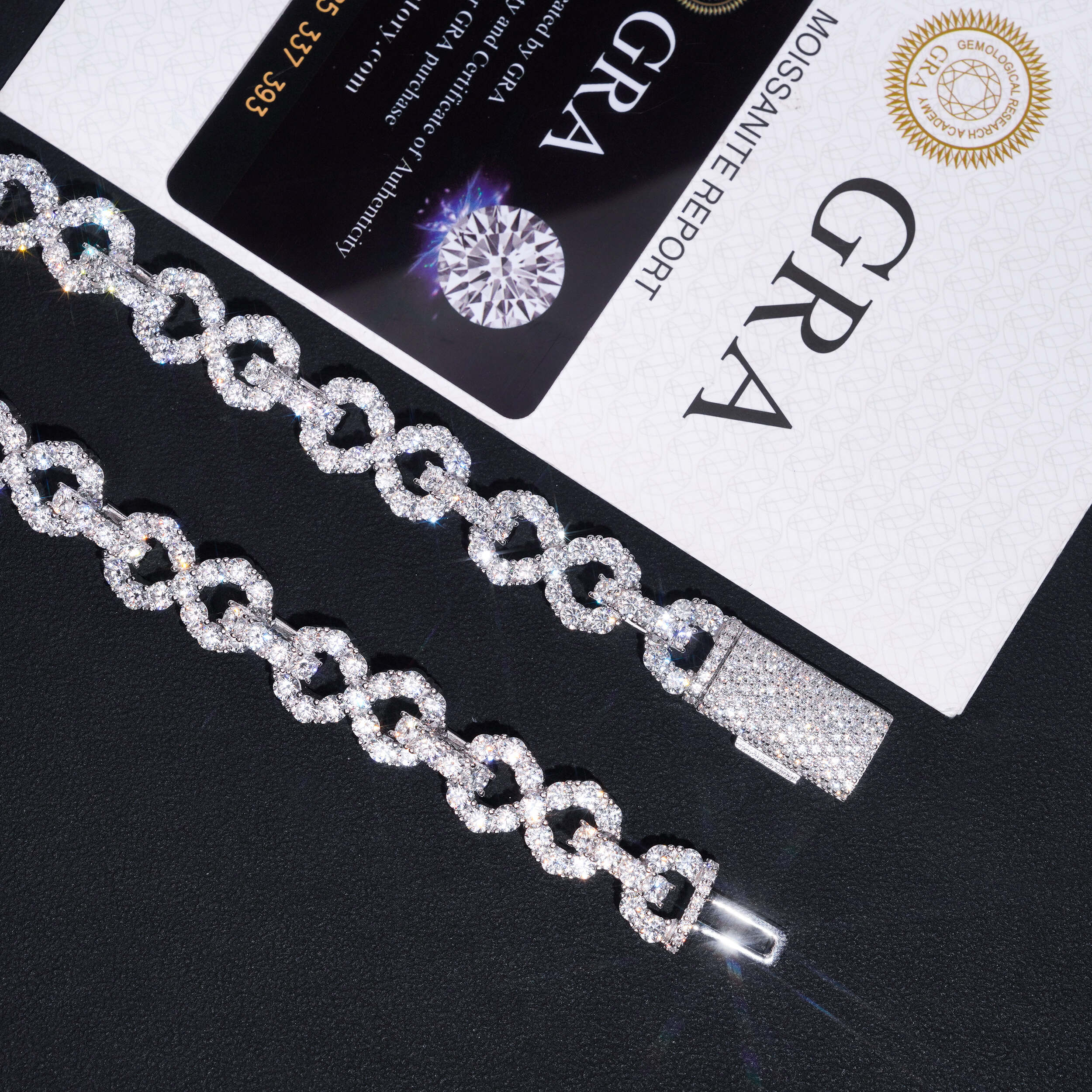 Silver Moissanite 13MM Moissanite Diamond Inifnity Link Chain Necklace Hip Hop Jewelry For Men