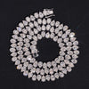 1CT Pear Cut VVS Moissanite Diamond Tennis Chan Necklace Upside Down Setting