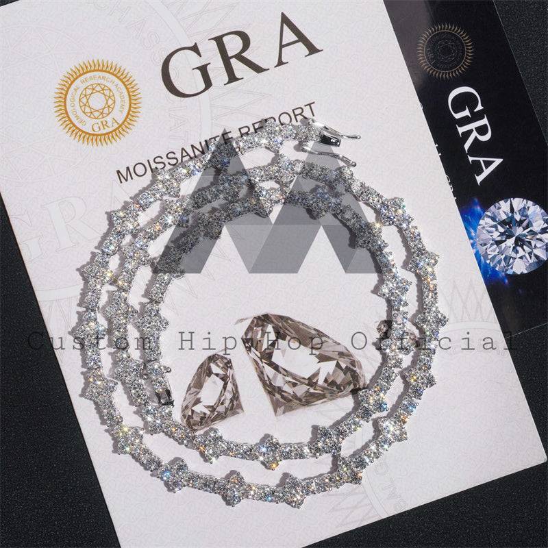 New Arrival 3MM 4MM Silver 925 VVS Moissanite Diamond Cross Tennis Chain