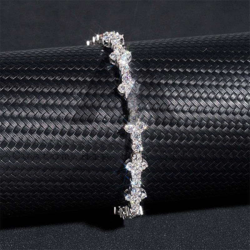 New Arrival 3MM 4MM Silver 925 VVS Moissanite Diamond Cross Tennis Chain