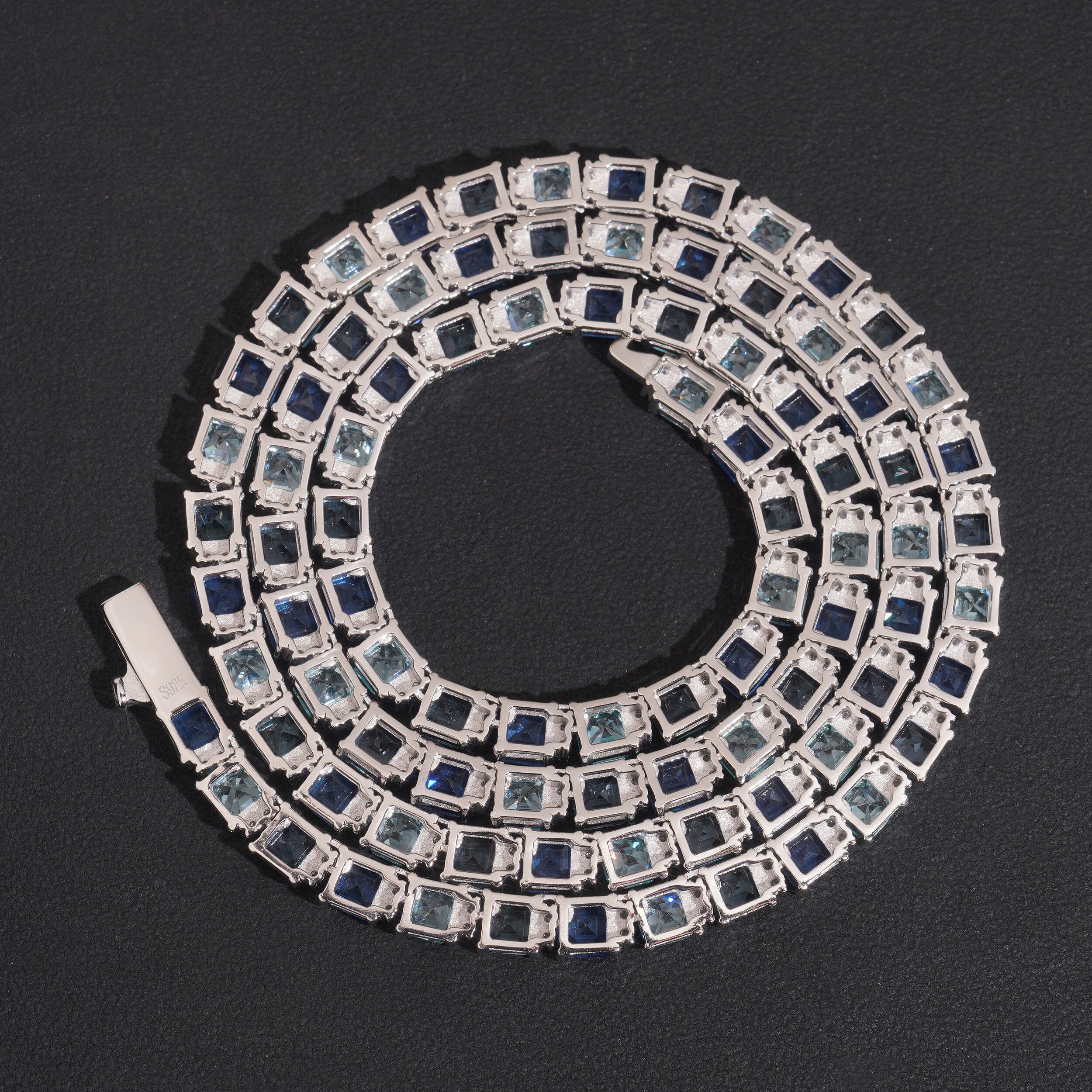 6MM Emerald Cut Cubic Zirconia Mix White Moissanite Tennis Chain Necklace