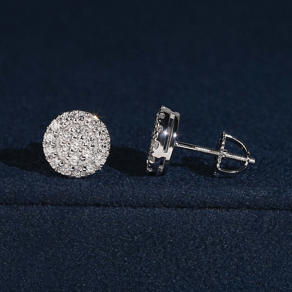 VVS Lab Grown Diamond Stud Earrings 925 Silver Men Jewelry
