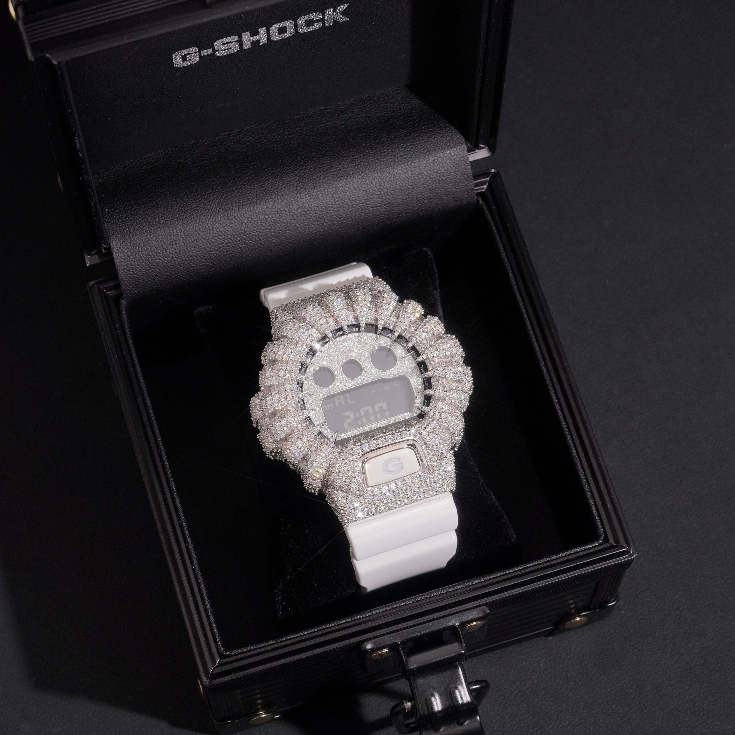 Iced Out G Shock Watch DW6900 Moissanite Diamond