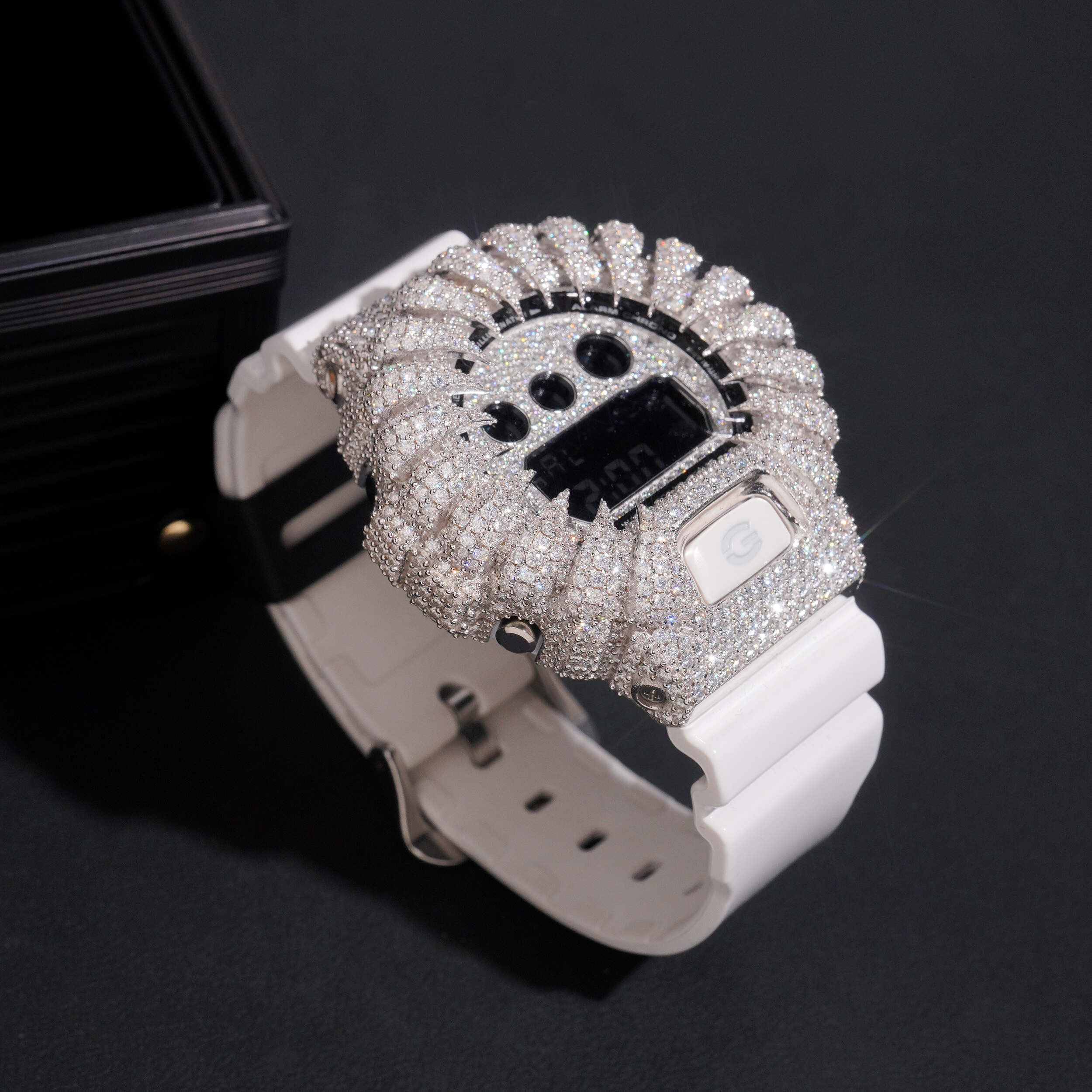 Iced Out G Shock Watch DW6900 Moissanite Diamond