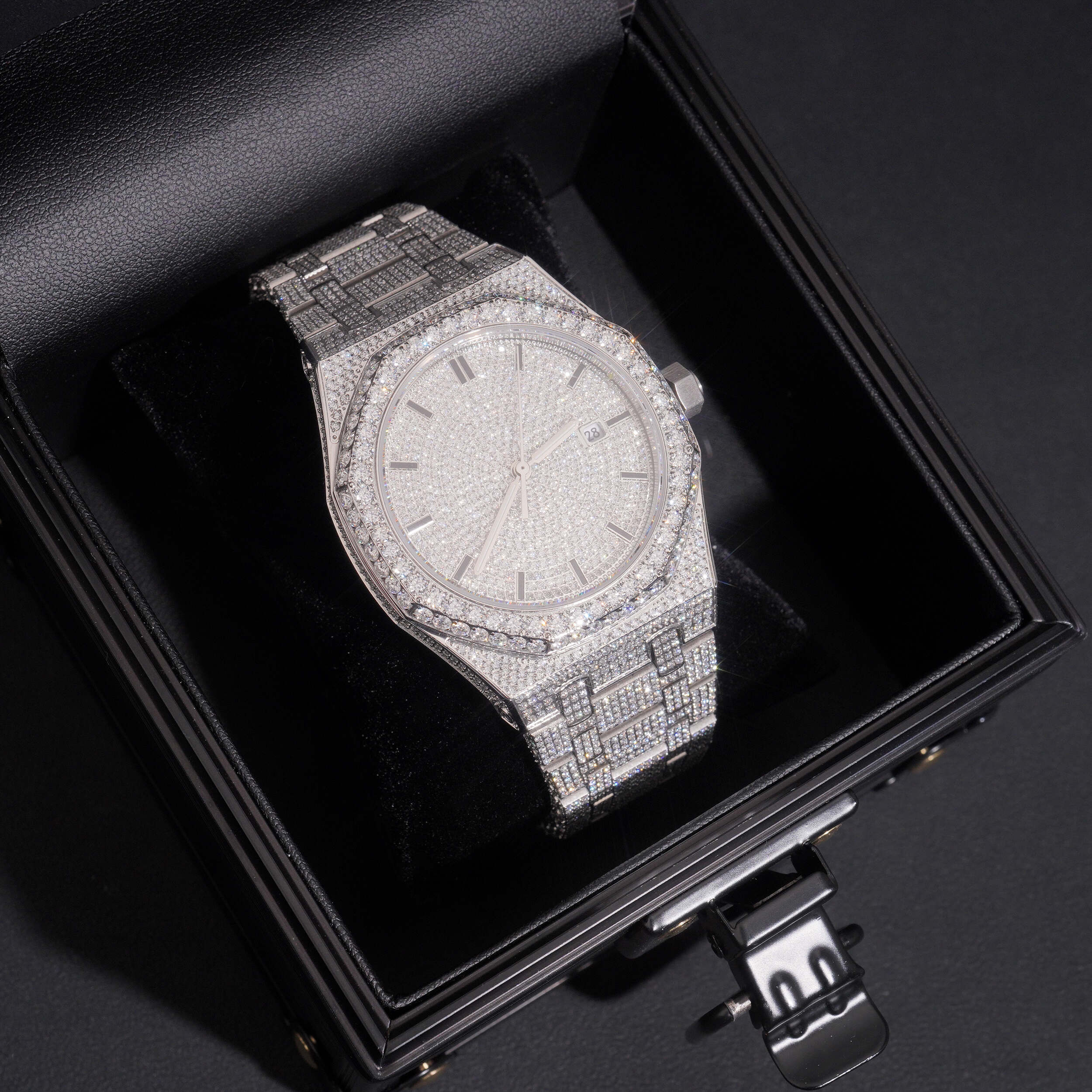Moissanite Diamond Iced Out Buss Down Watch For Men