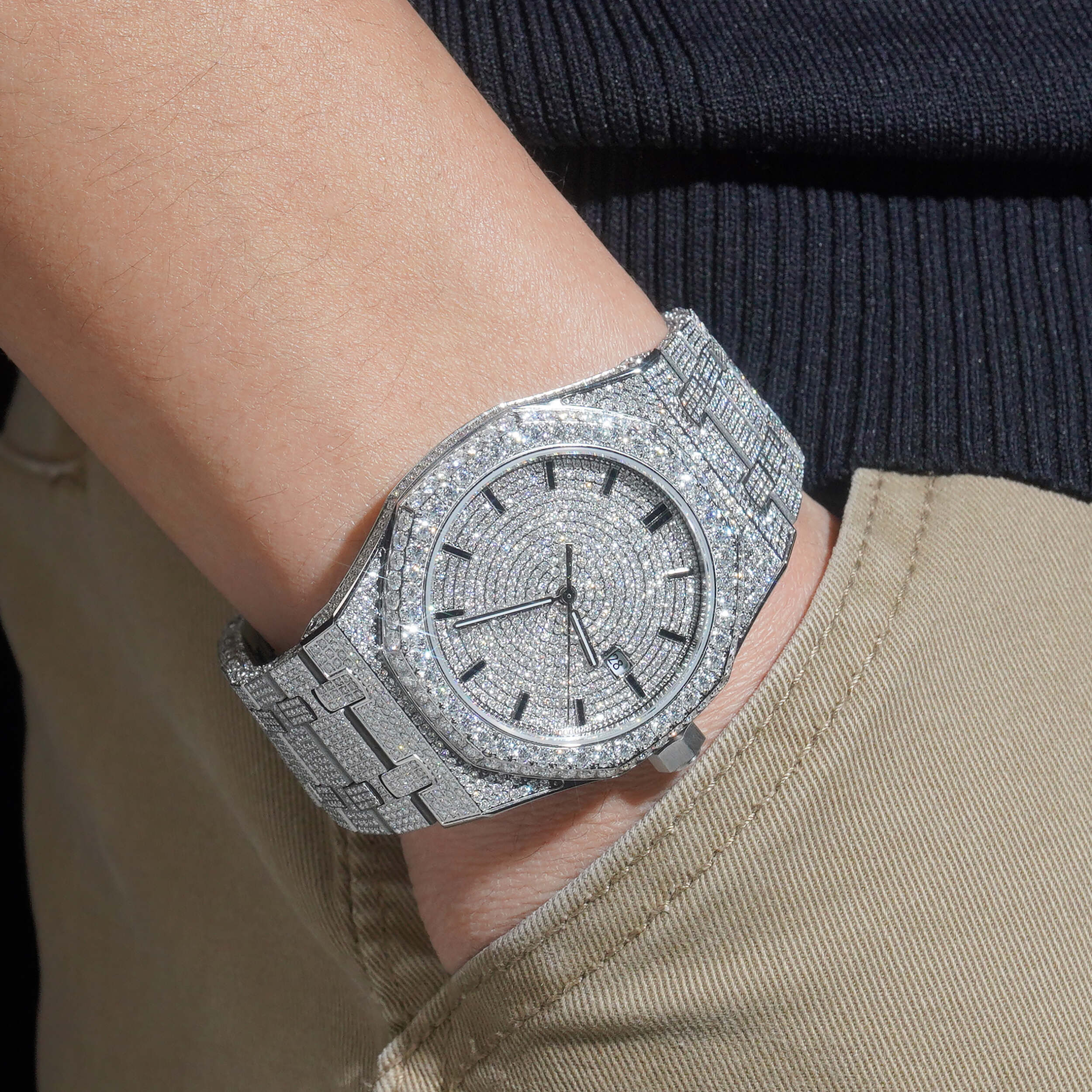 Moissanite Diamond Iced Out Buss Down Watch For Men