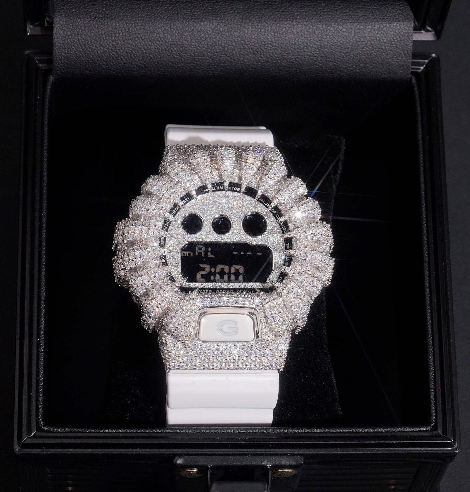 Iced Out G Shock Watch DW6900 Moissanite Diamond