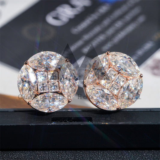 Luxury 18MM Moissanite Diamond Flower Cluster Earrings with VVS Clarity and Screw Back0