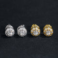 Hip Hop Iced Out Men VVS Moissanite Diamond Stud Earrings Screw Back 925 Sterling Silver