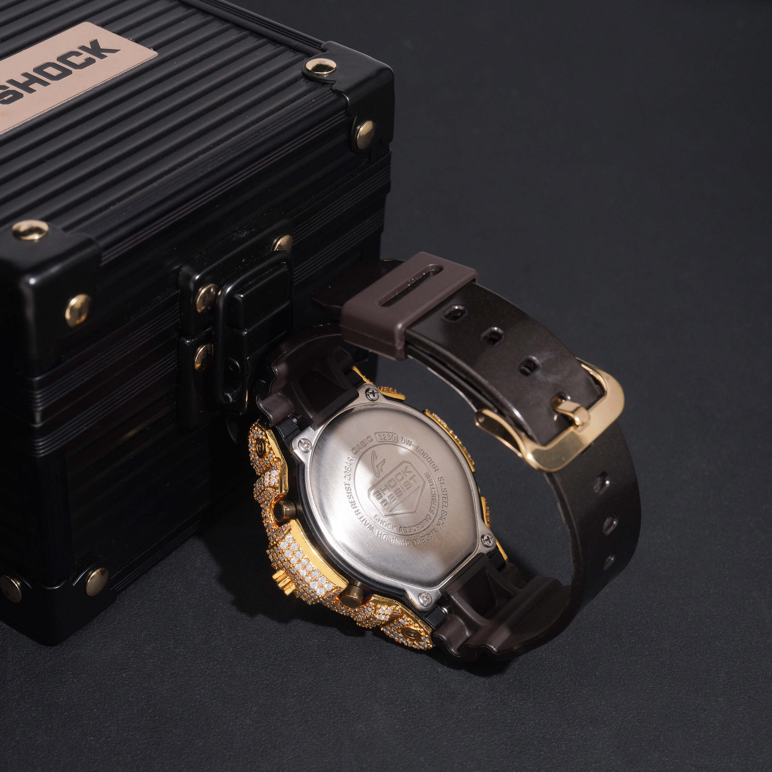 Chrome Heart Style G Shock DW6900 Iced Moissanite Watch