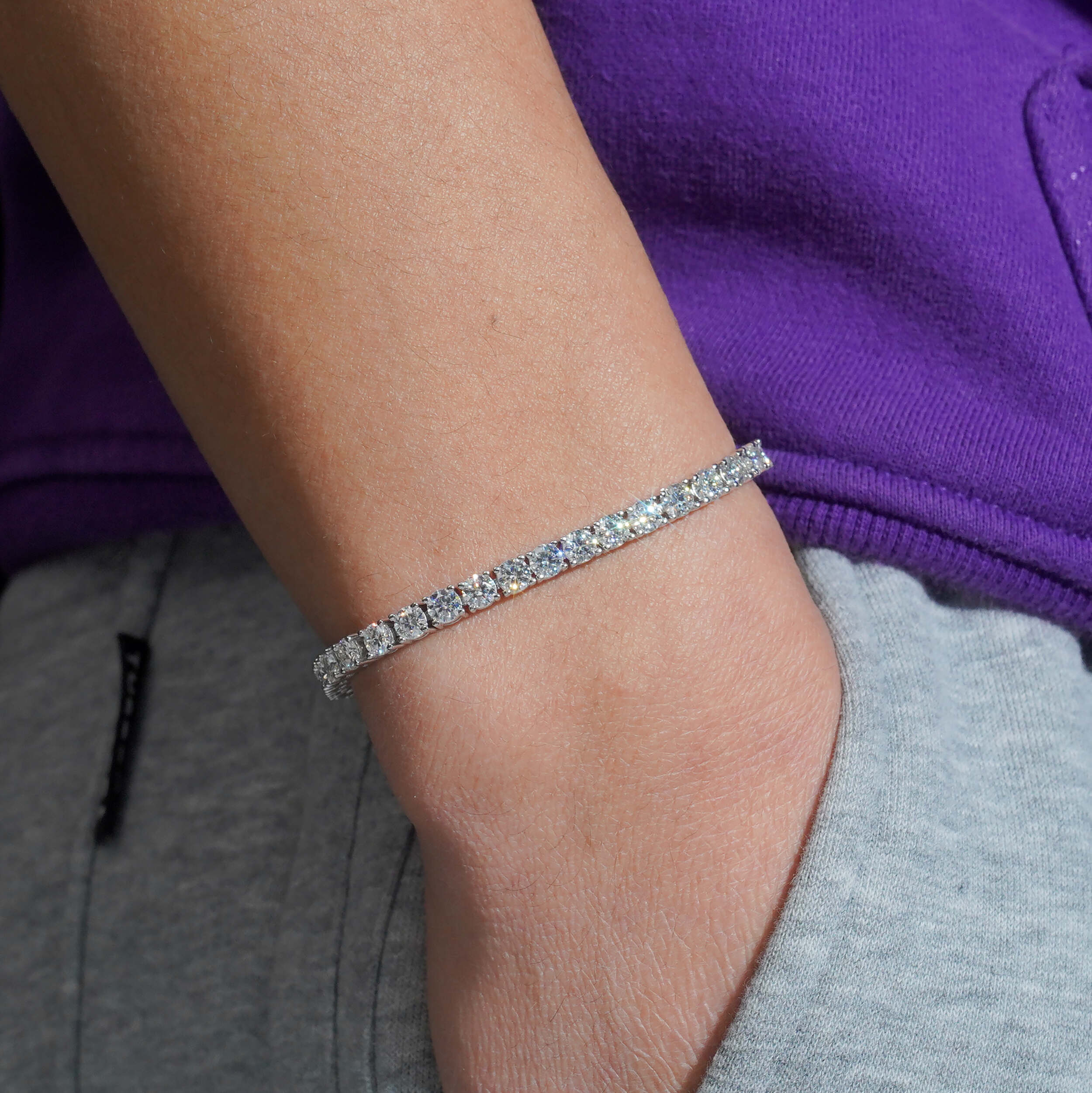 VVS Lab Diamond Tennis Bracelet 4MM 30 Pointer