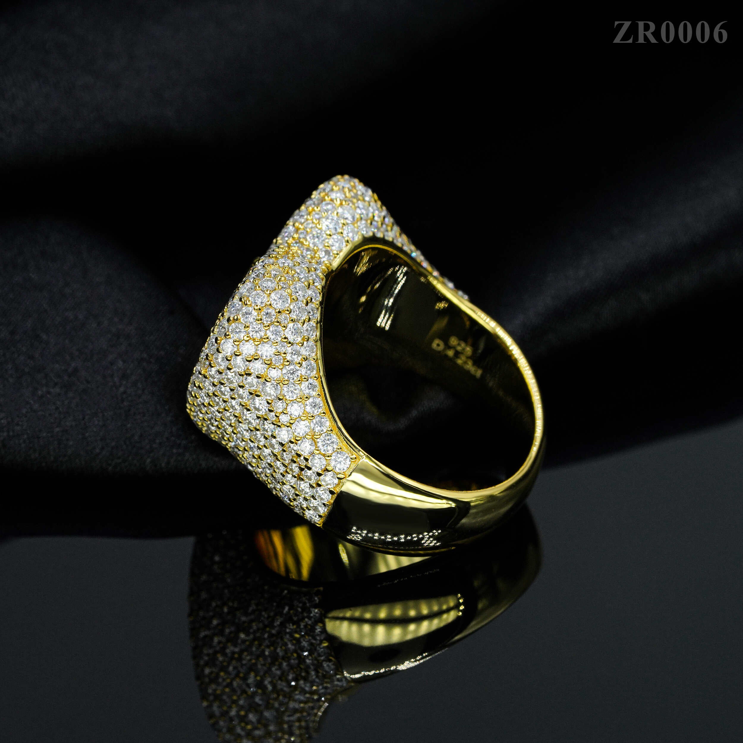 Iced Out Moissanite Diamond Hip Hop Ring Broken Heart Design