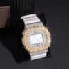 G Shock DW5600 Yellow Gold Tow Tone Moissanite Watch