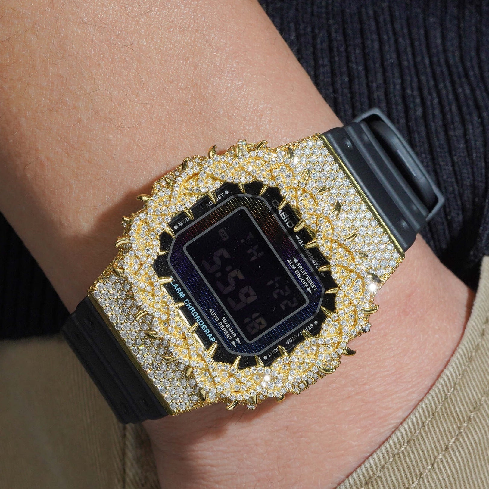 DW5600 G Shock Iced Moissanite Diamond Watch