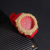 Red Strap GA2100 Gold Moissanite G Shock Watch