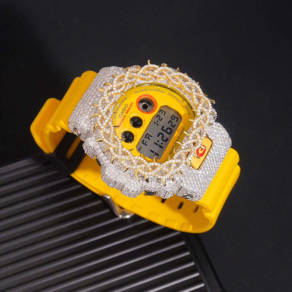 Yellow Gold Tow Tone DW6900 Moissanite G Shock Watch