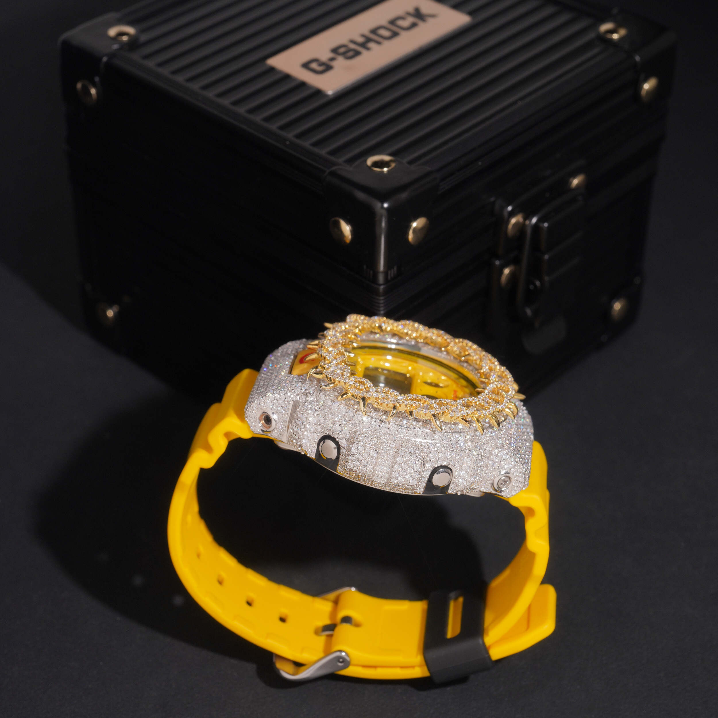 Yellow Gold Tow Tone DW6900 Moissanite G Shock Watch