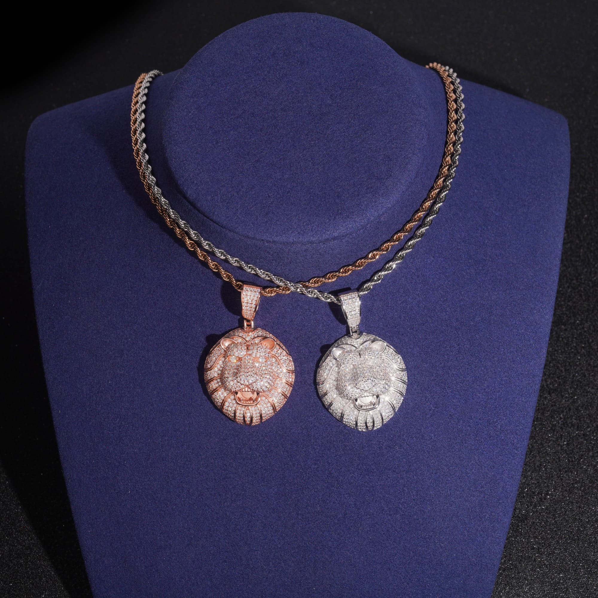 3D Iced Out Moissanite Diamond Animal Lion Pendant