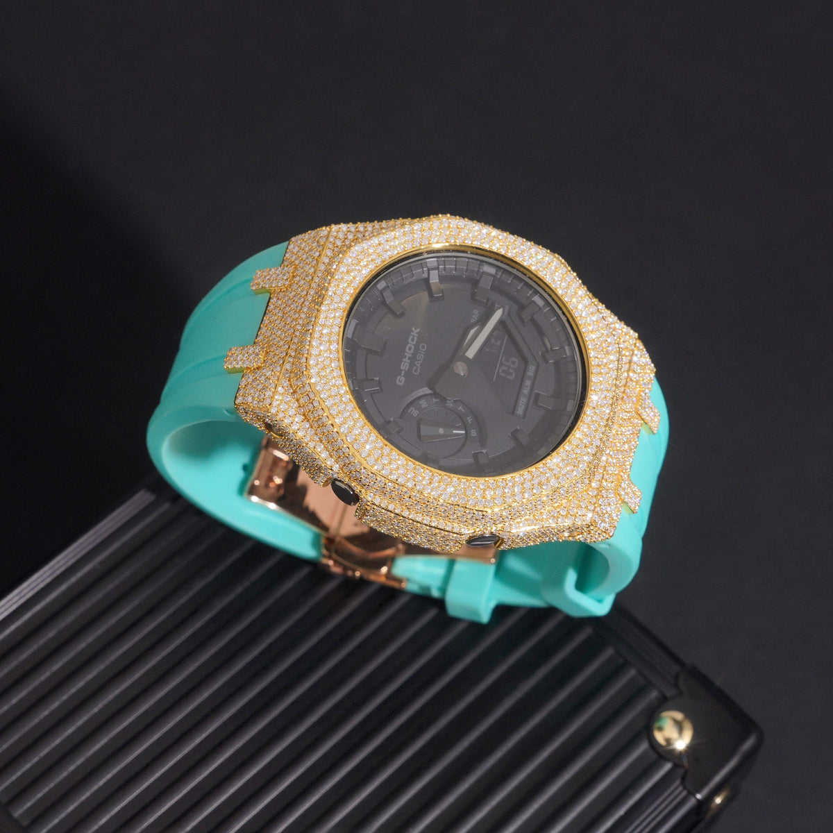 Icedout Casio G Shock GA2100  with VVS Moissanite Diamond Bezel