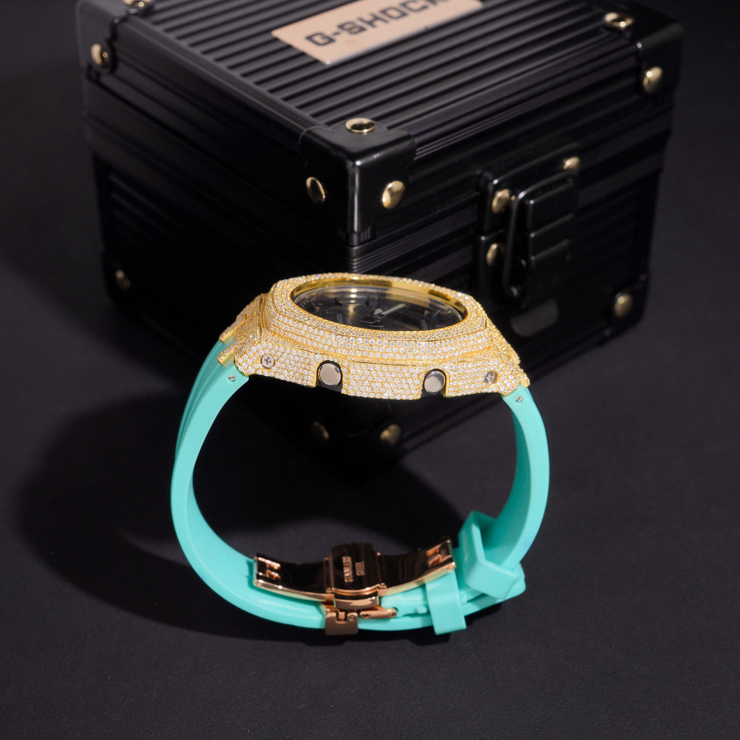 Icedout Casio G Shock GA2100  with VVS Moissanite Diamond Bezel