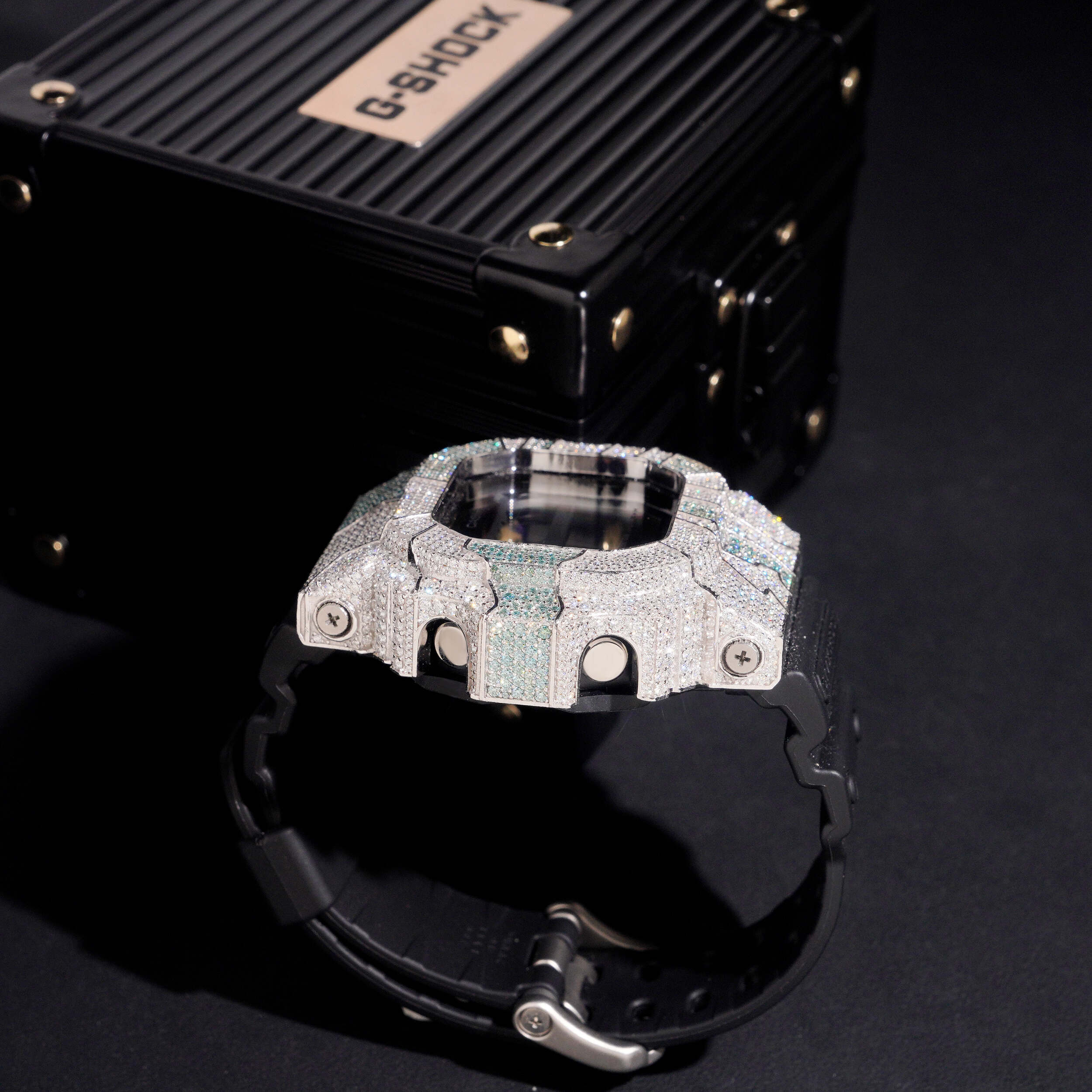 Casio GX56 Iced Out Moissanite Diamond Watch For Men Camo Style