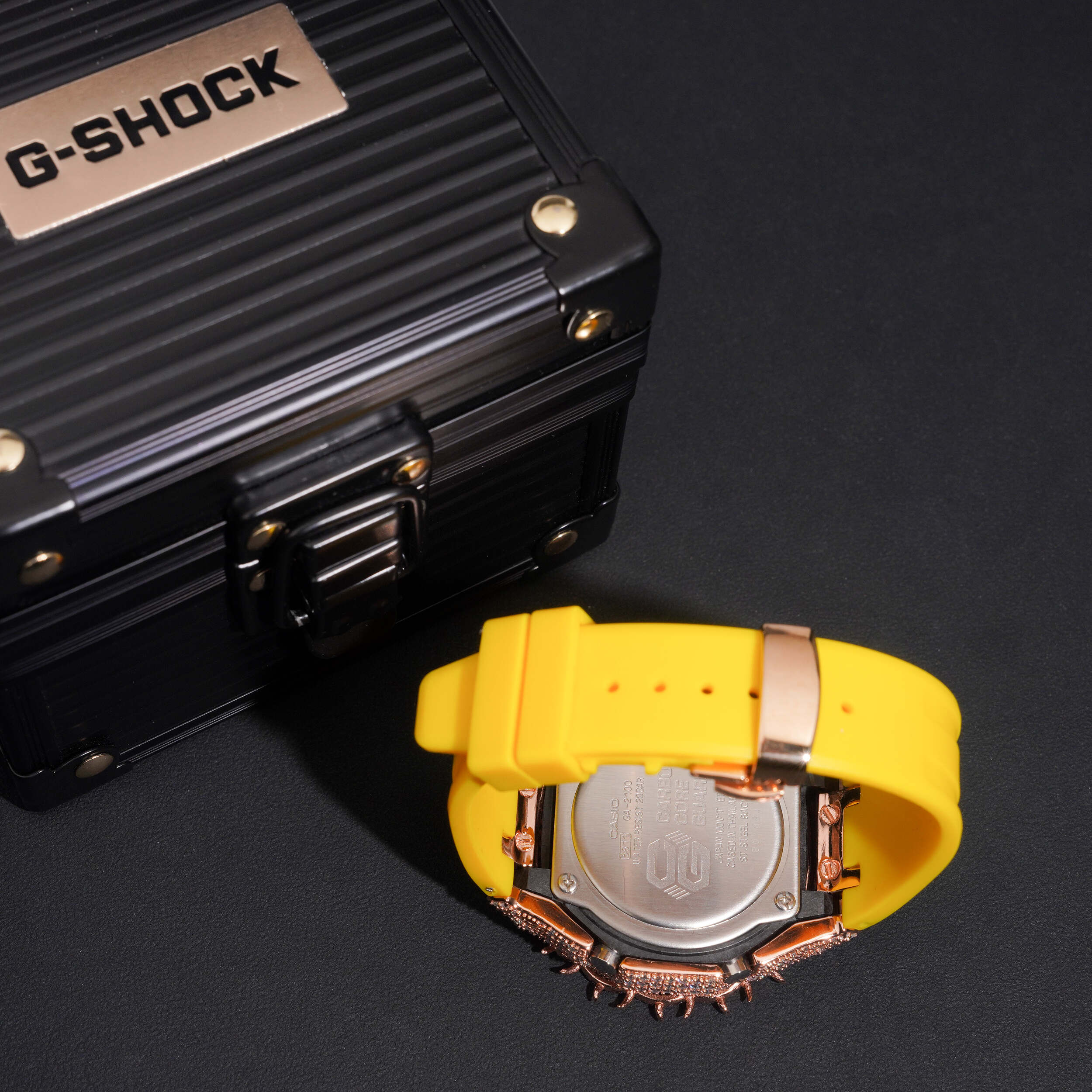 Yellow Band Iced Out G Shock GA2100 Watch