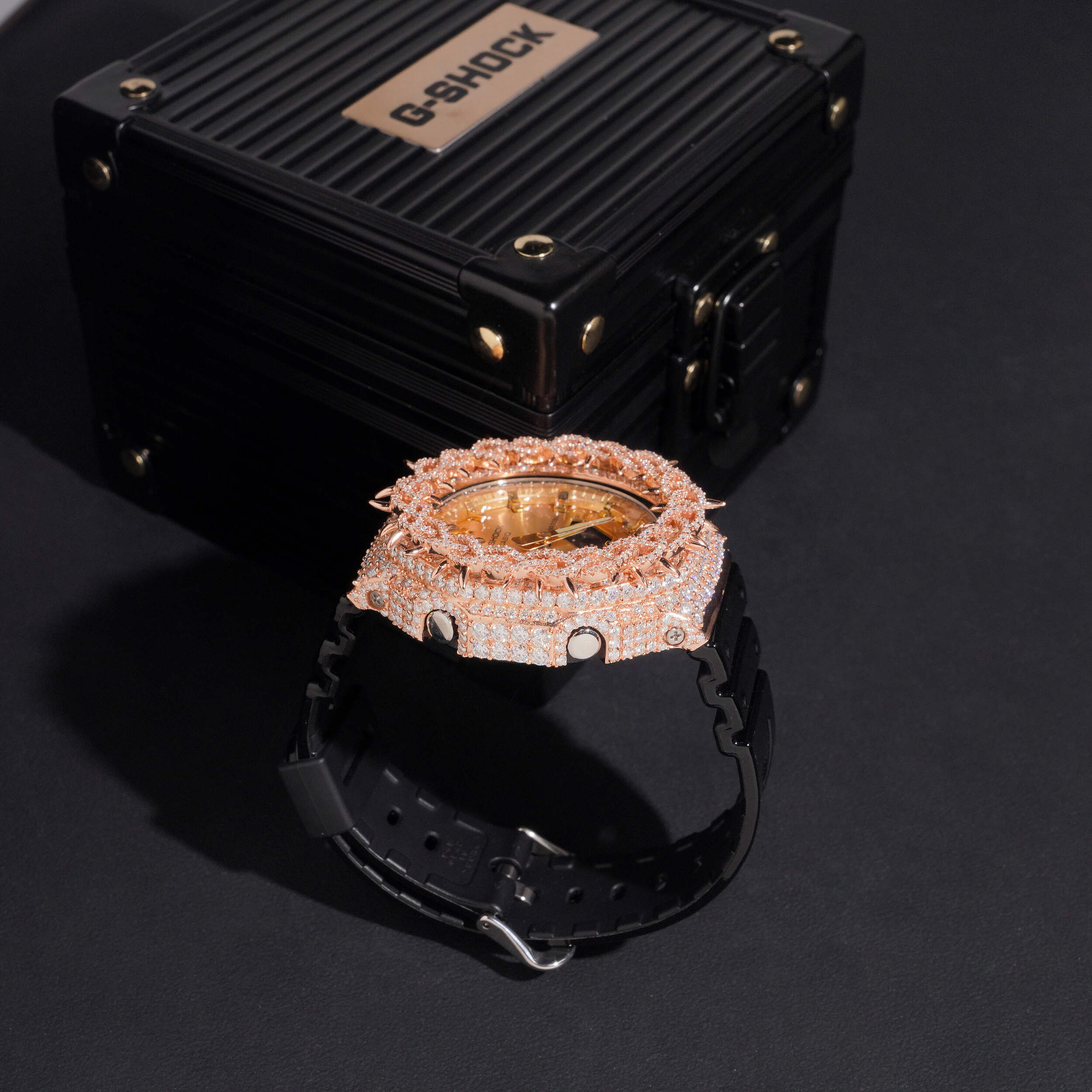 Rose Gold Moissanite Diamond G Shock Watch GA2100