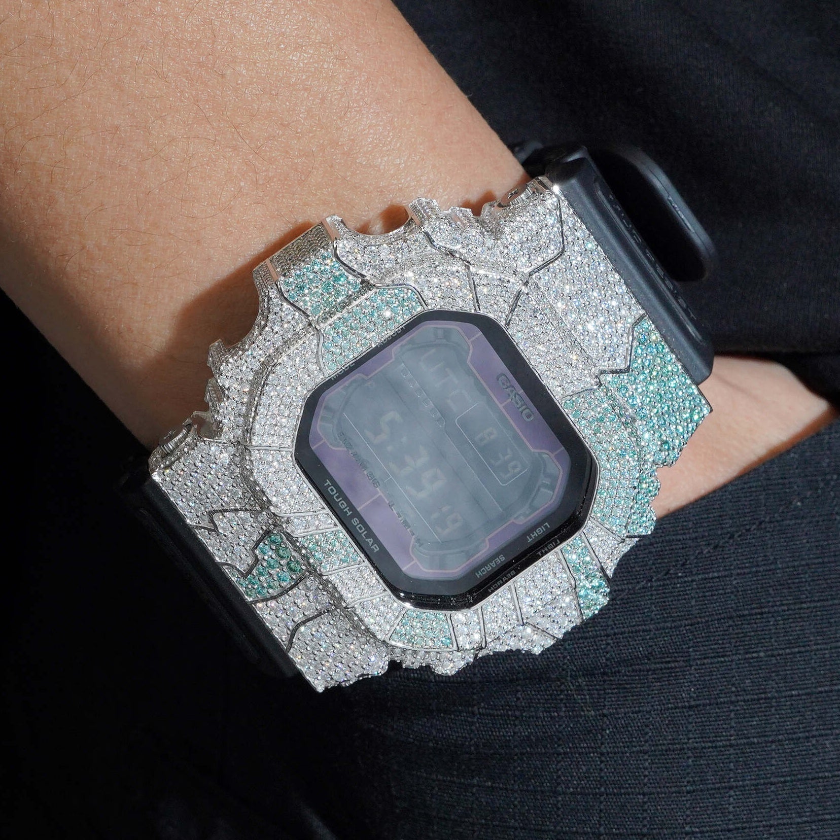 Casio GX56 Iced Out Moissanite Diamond Watch For Men Camo Style