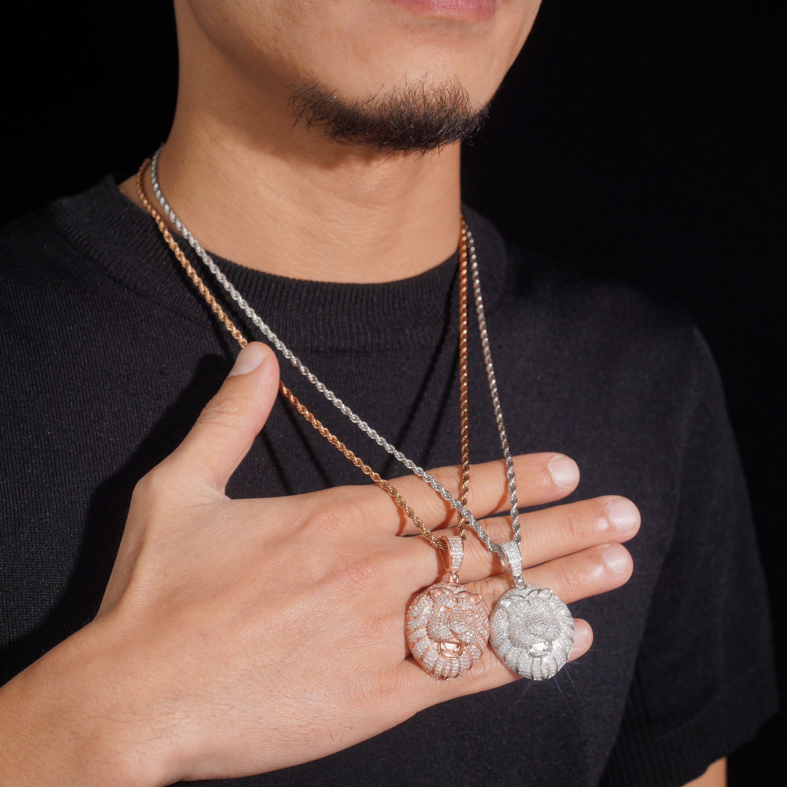 3D Iced Out Moissanite Diamond Animal Lion Pendant