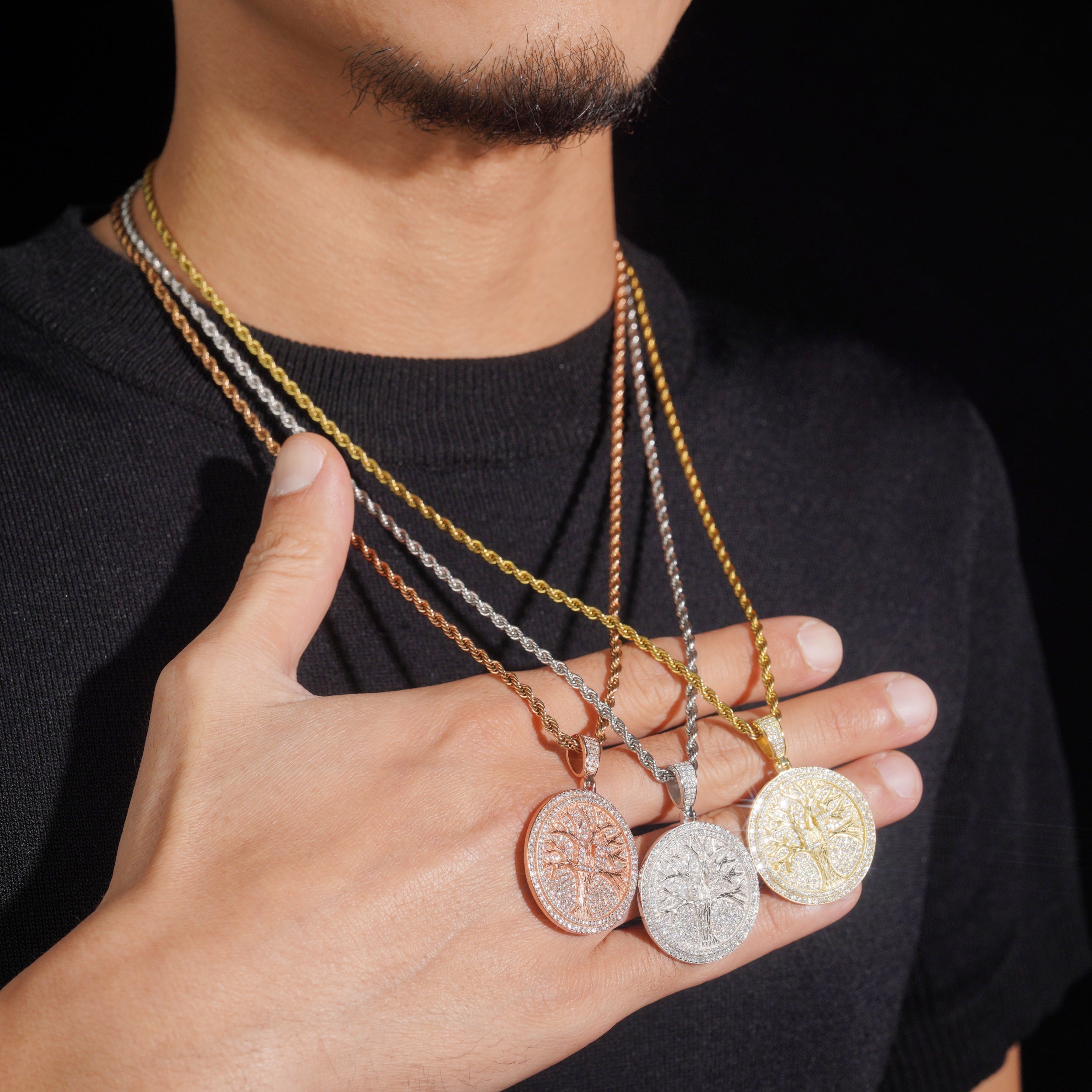 Sterling Silver 925 Life Tree Pendant Moissanite Diamond Pendant