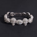 13MM Evil Eye Sukll Link Men Bracelet Moissanite Diamond