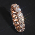 10K Rose Gold CVD Lab Grown Diamonds 50 Pointer Eternity Ring Side Iced