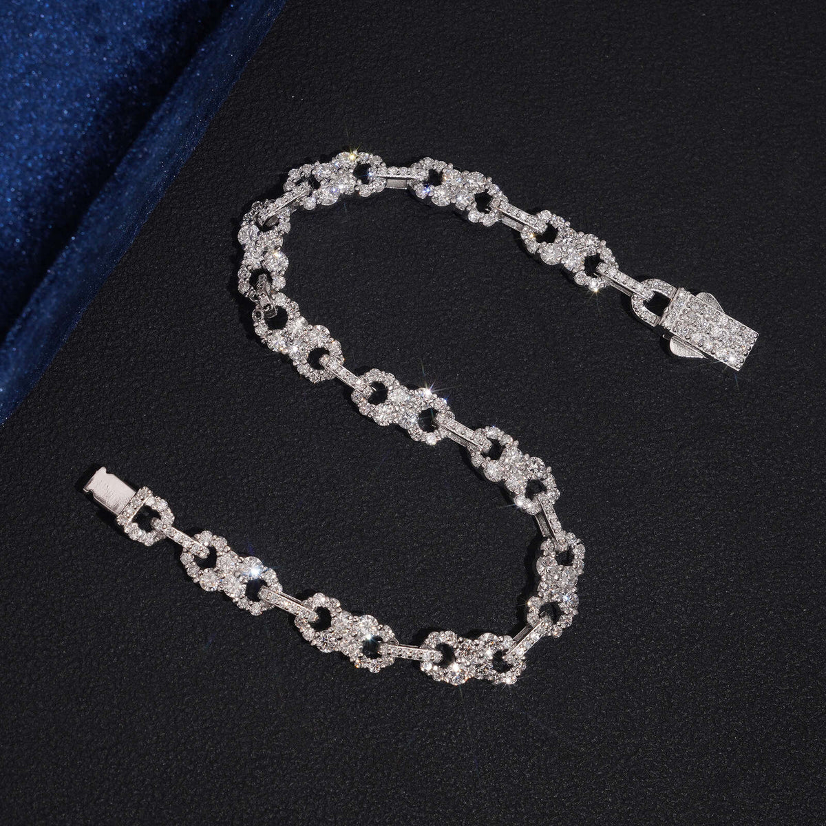 925 Sterling Silver VVS Lab Grown Diamond Infinity Link Bracelet