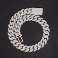 New Arrival Three Rows Miami Cuban Link Chain VVS Moissanit 23MM Flower Setting