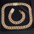 18MM Three Rows Raised Stone Cuban Link Chain Necklace VVS Moissanite