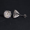 Three Prong Martini Setting Moissanite Diamond Stud Earrings