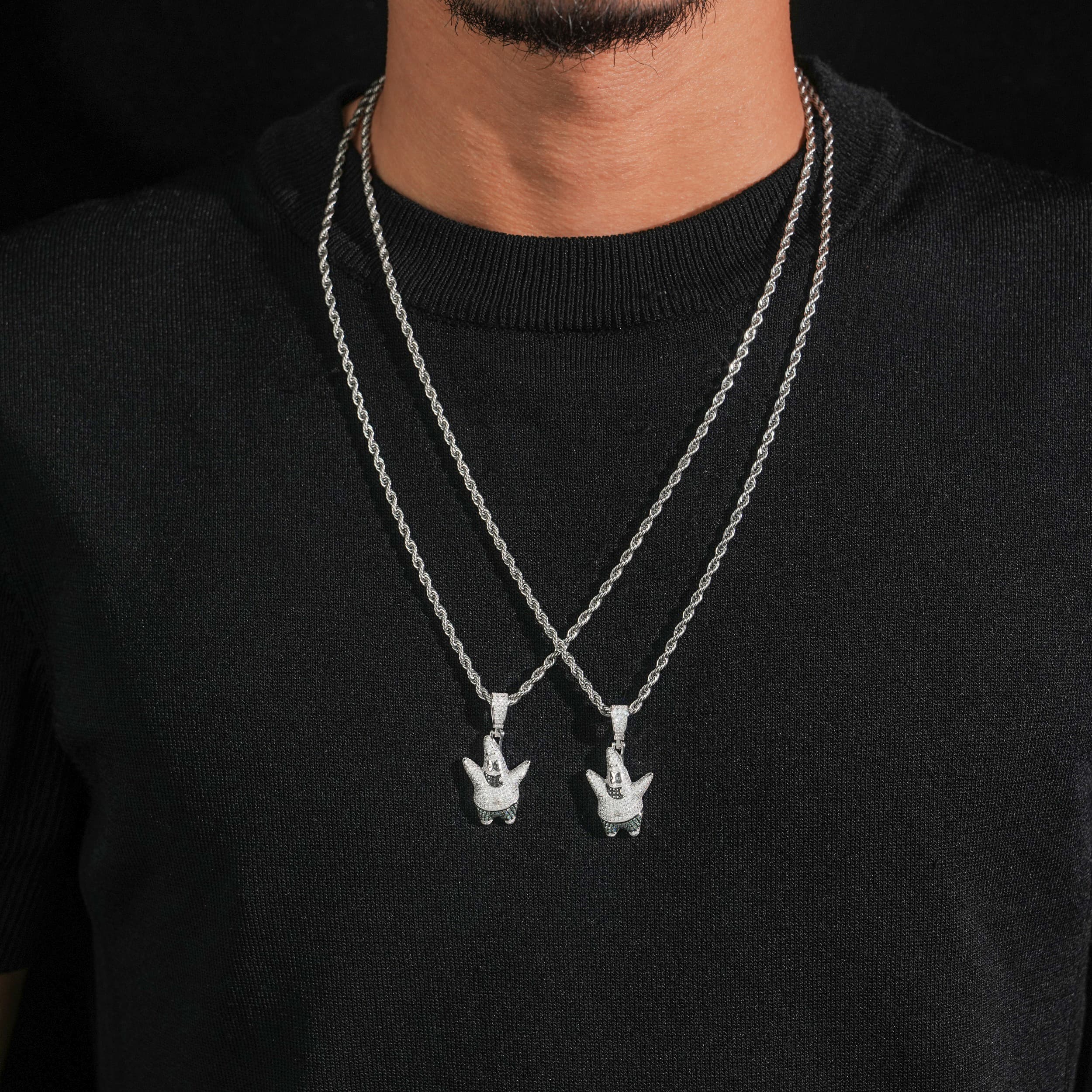 925 Sterling Silver Moissanite Diamond Patrick Star Pendant