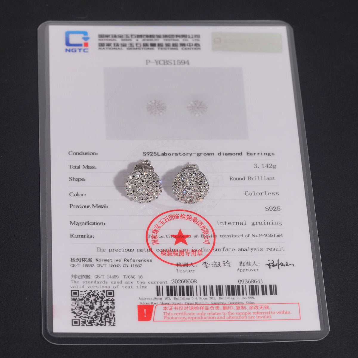 925 Silver VVS Lab Grown Diamond Men Stud Earrings