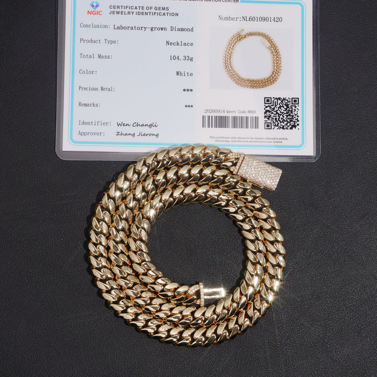 925 Sterling Silver VVS Lab Diamond Clasp 8MM Cuban Necklace