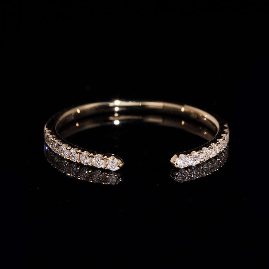 10K Yellow Gold Lab Grown Diamond Eternity Ring Wedding Band